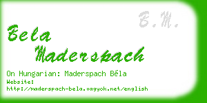 bela maderspach business card